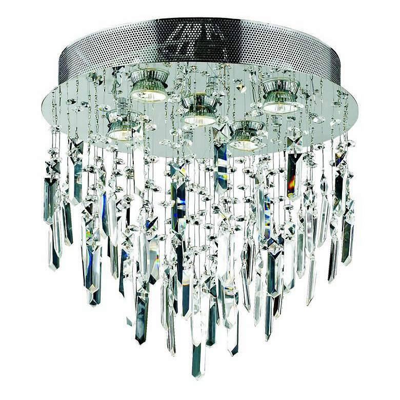 Image 1 Galaxy 5 Lt Chrome Flush Mount Clear