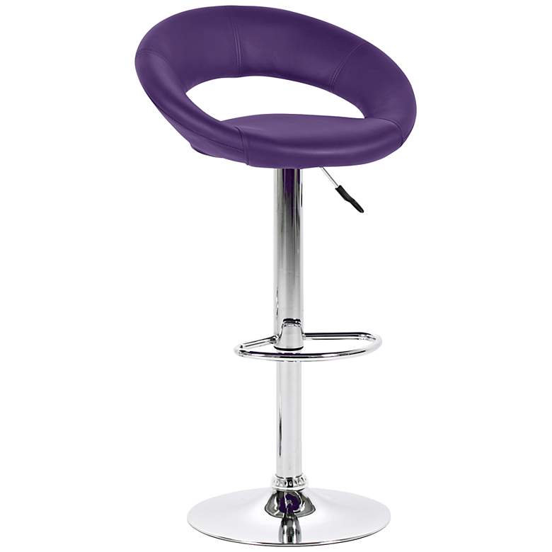 Image 1 Galaxy Purple Faux Leather Adjustable Counter or Bar Stool