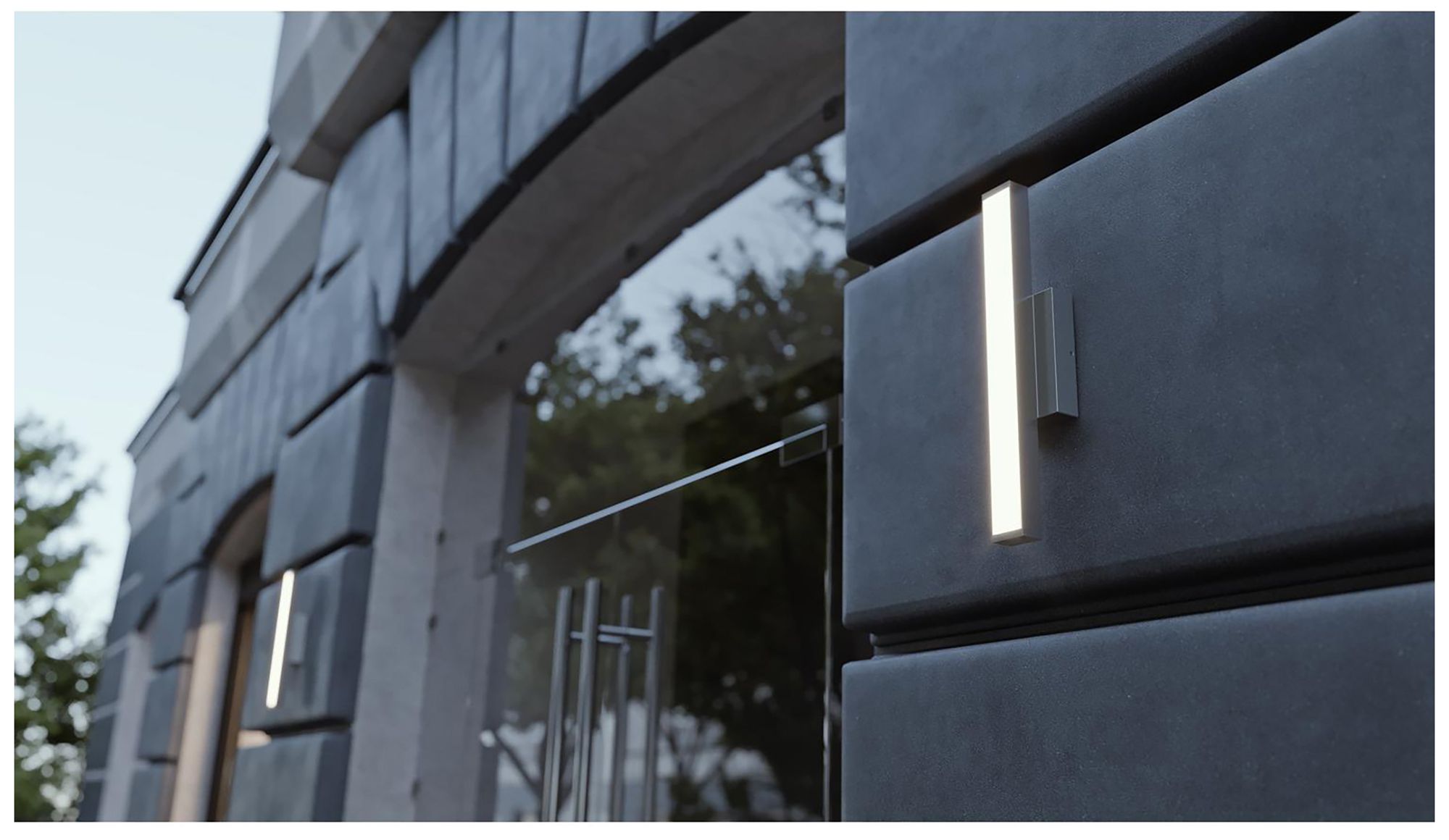 Image 2 Gale 24" High Textured Gray LED Outdoor Wall Light more views