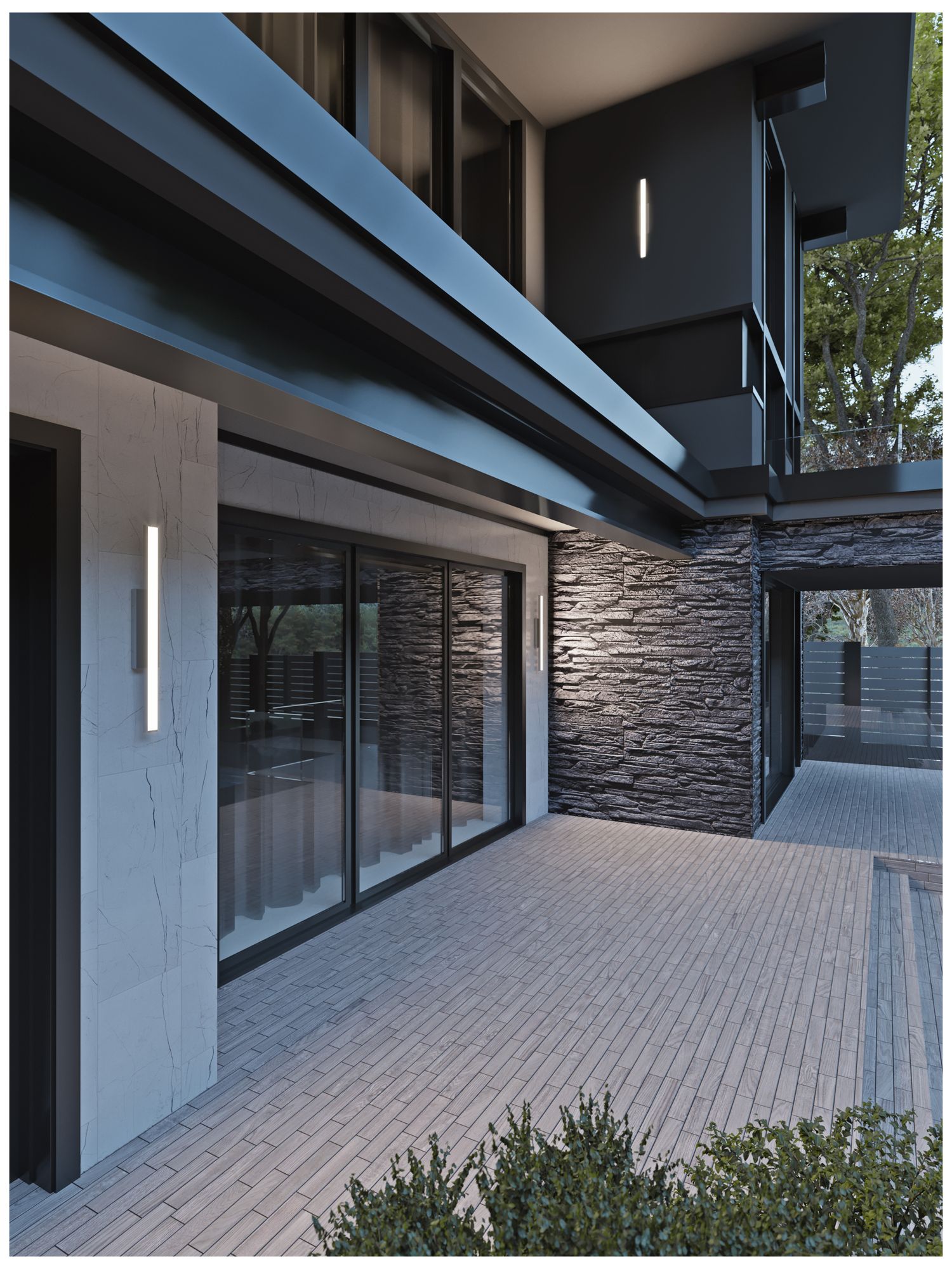 Image 3 Gale 24" High Textured Gray LED Outdoor Wall Light more views