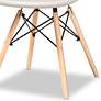 Galen Beige Plastic Oak Brown Wood Dining Chairs Set of 4 in scene