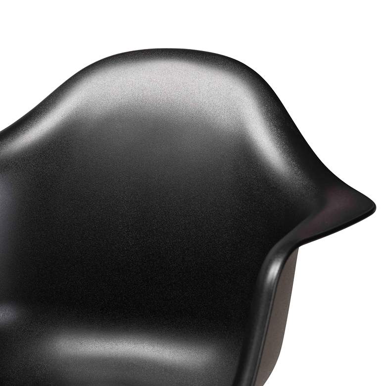 Image 3 Galen Black Plastic Oak Brown Wood Dining Chairs Set of 4 more views