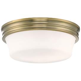 Image1 of Galen Glass Flush Mount Ceiling Light - Antique Brass