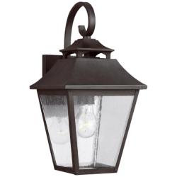 Galena 16&quot; High Sable Steel Outdoor Wall Light