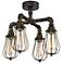 Galena 17" Wide 4-Light Golden Bronze Pipe Ceiling Light