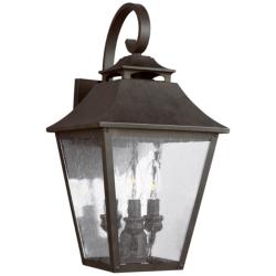 Galena 19&quot; High Sable Steel Outdoor Wall Light