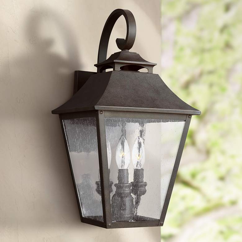Image 1 Galena 19 inch High Sable Steel Outdoor Wall Light