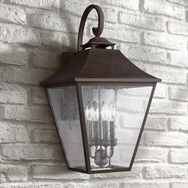 Image 1 Galena 25 1/2" High Sable Steel Outdoor Wall Light