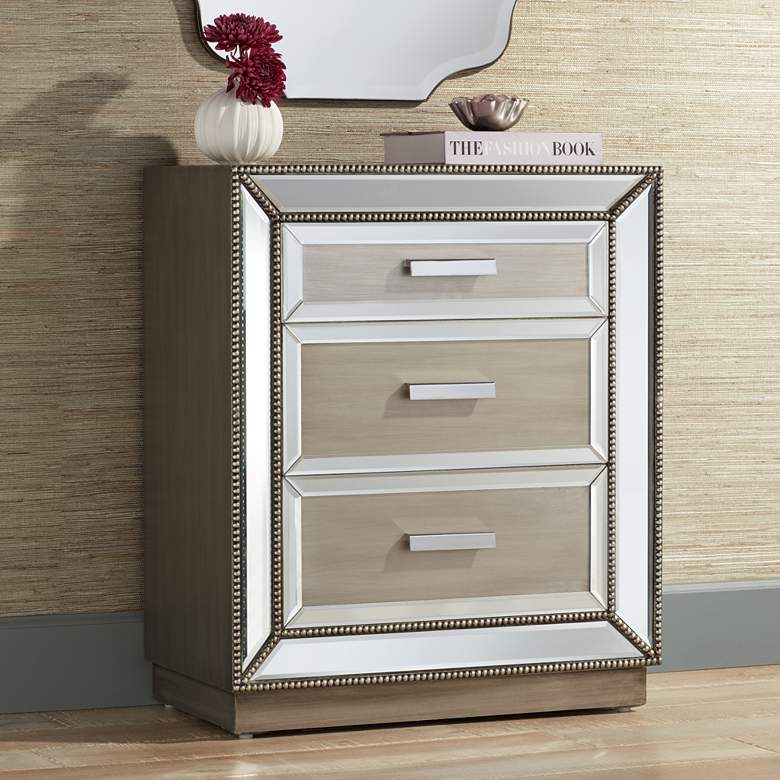Galena 3-Drawer Mirrored Accent Chest