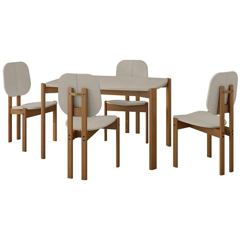 Image 1 Gales 47.24 Dining Table in Greige - Set of 5