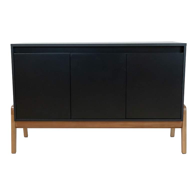 Image 1 Gales 48 1/2" Wide Matte Black Solid Wood 3-Door Sideboard