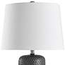 Galey 30" Navy Blue Woven Wicker Textured Ceramic Table Lamp