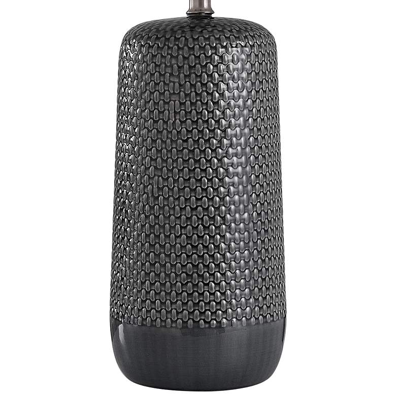 Image 3 Galey 30" Navy Blue Woven Wicker Textured Ceramic Table Lamp more views
