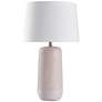 Galey Beige Woven Wicker Textured Ceramic Table Lamp