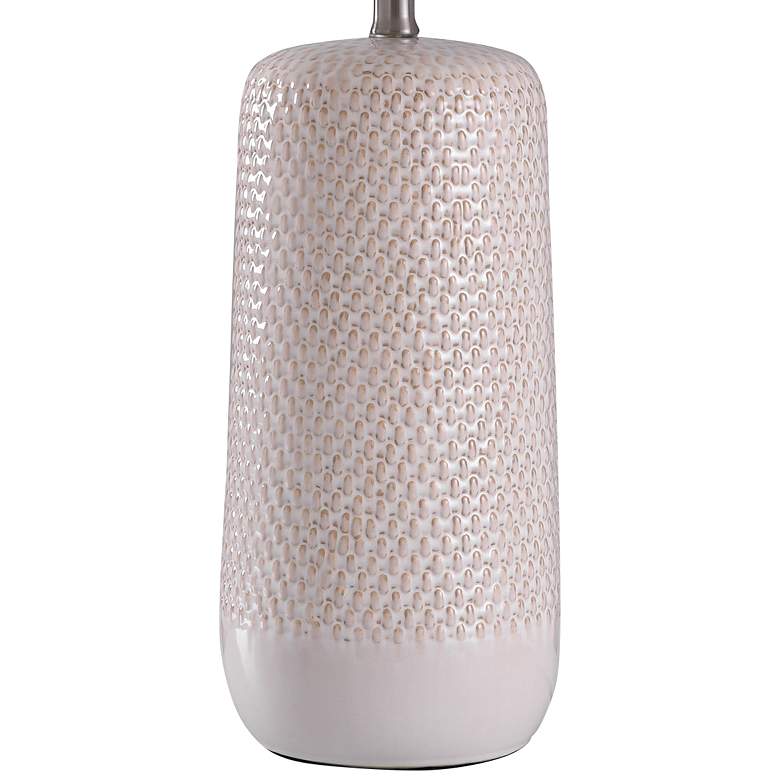 Image 3 Galey Beige Woven Wicker Textured Ceramic Table Lamp more views