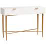 Galia 41 3/4"W White Wood Gold Metal 1-Drawer Console Table