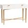 Galia 41 3/4"W White Wood Gold Metal 1-Drawer Console Table