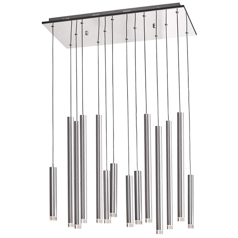 Image 1 Galiano 14-Light Satin Aluminum Metal Island Light
