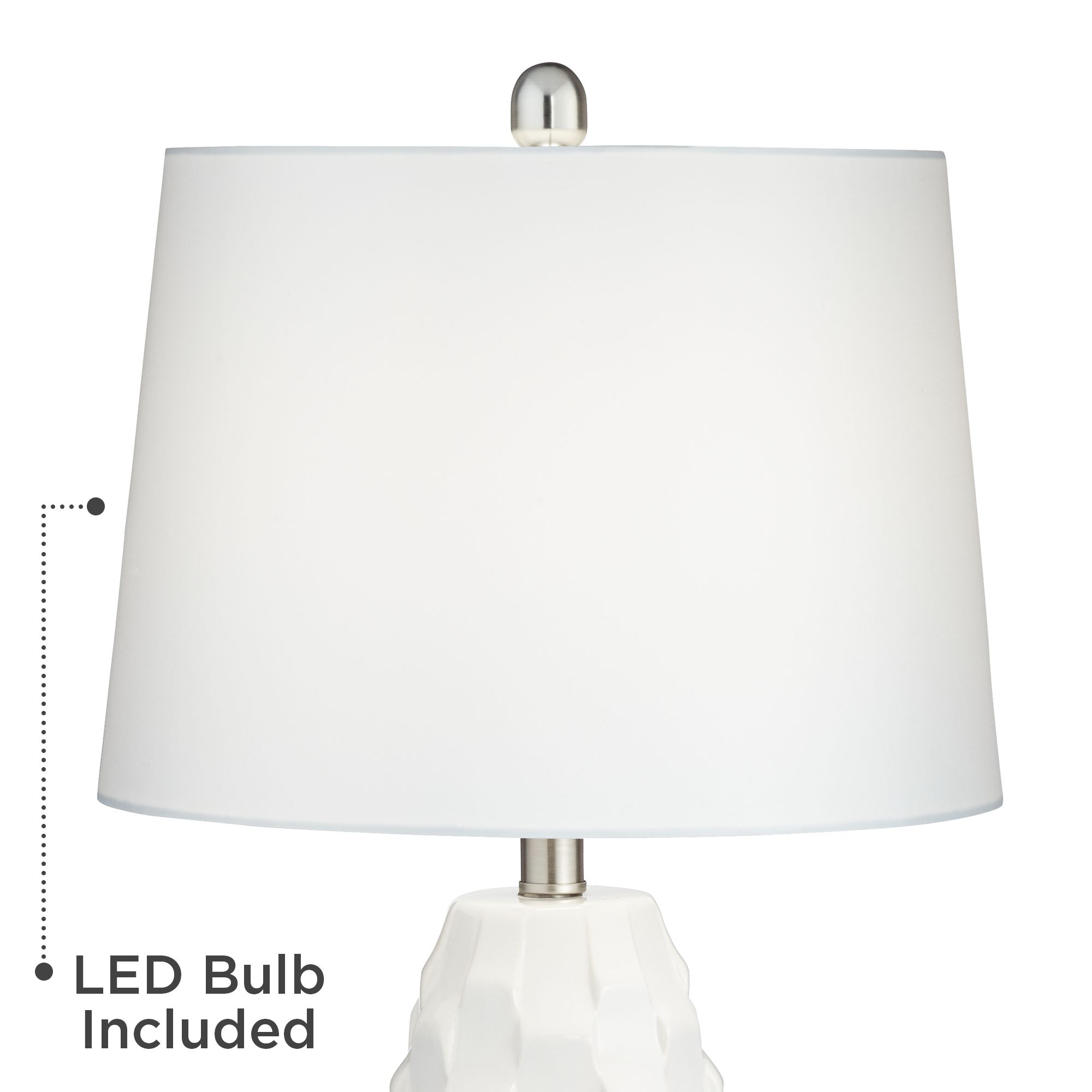 Image 4 Galicia 24 1/2" Ceramic LED Scalloped Lamps with Dimmers Set of 2 more views