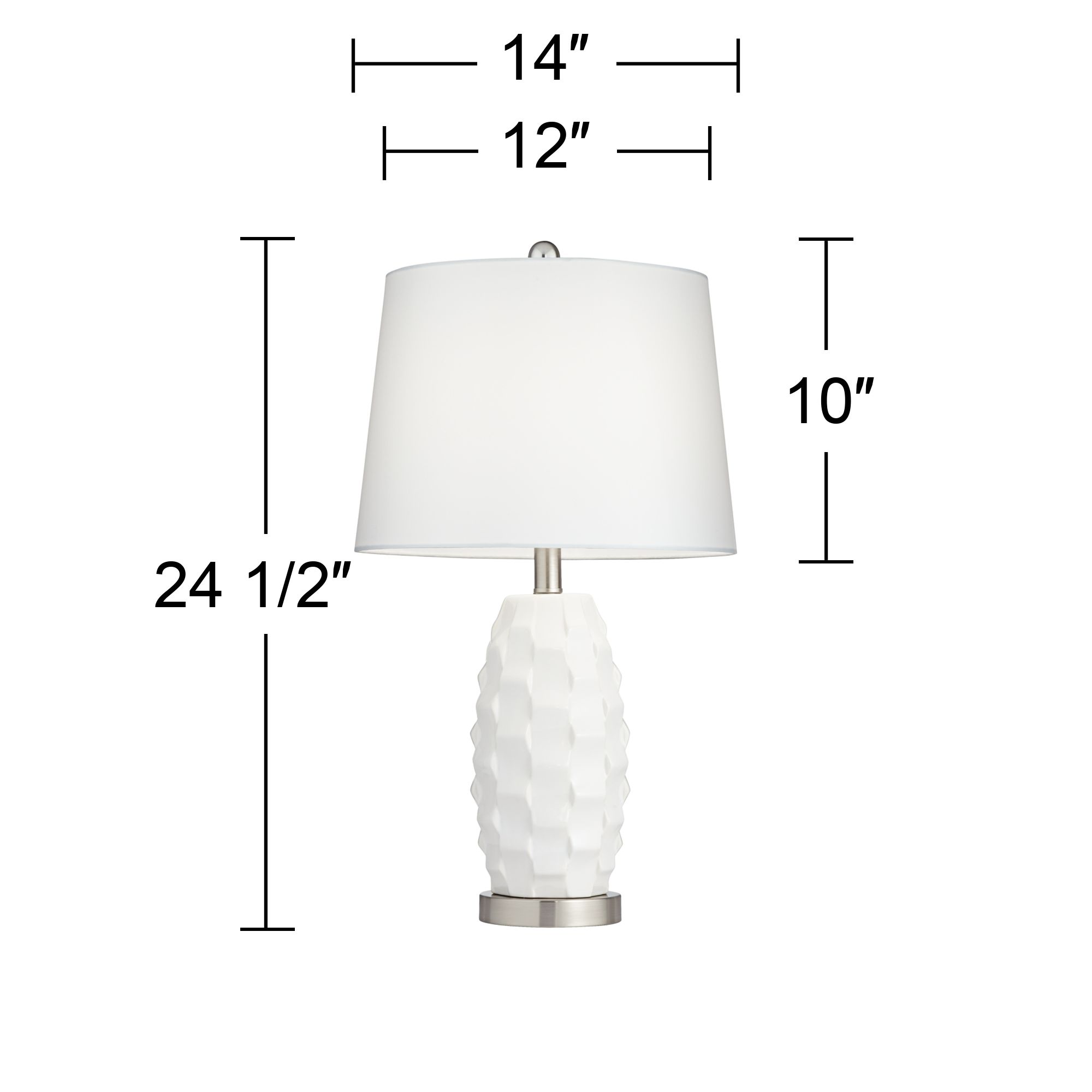 Galicia 24 1/2" Ceramic LED Scalloped Lamps with Dimmers Set of 2