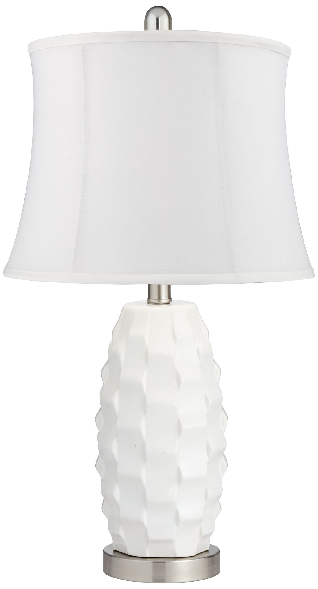 Image 5 Galicia 24 1/2" Scalloped Ceramic White LED Table Lamps Set of 2 more views