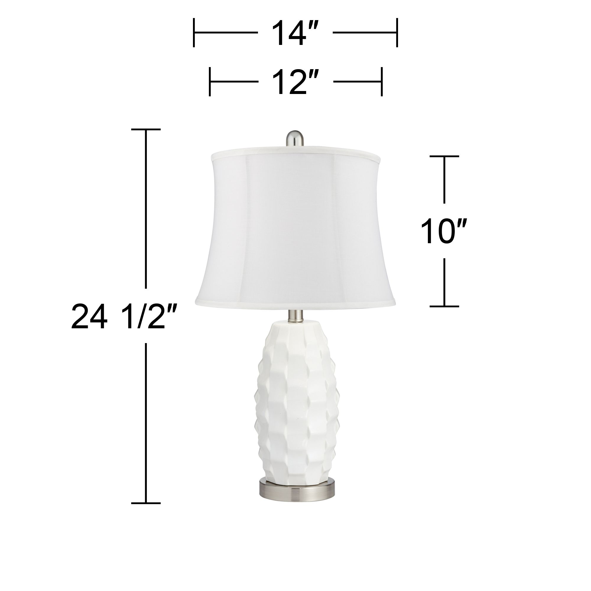 Image 6 Galicia 24 1/2" Scalloped Ceramic White LED Table Lamps Set of 2 more views