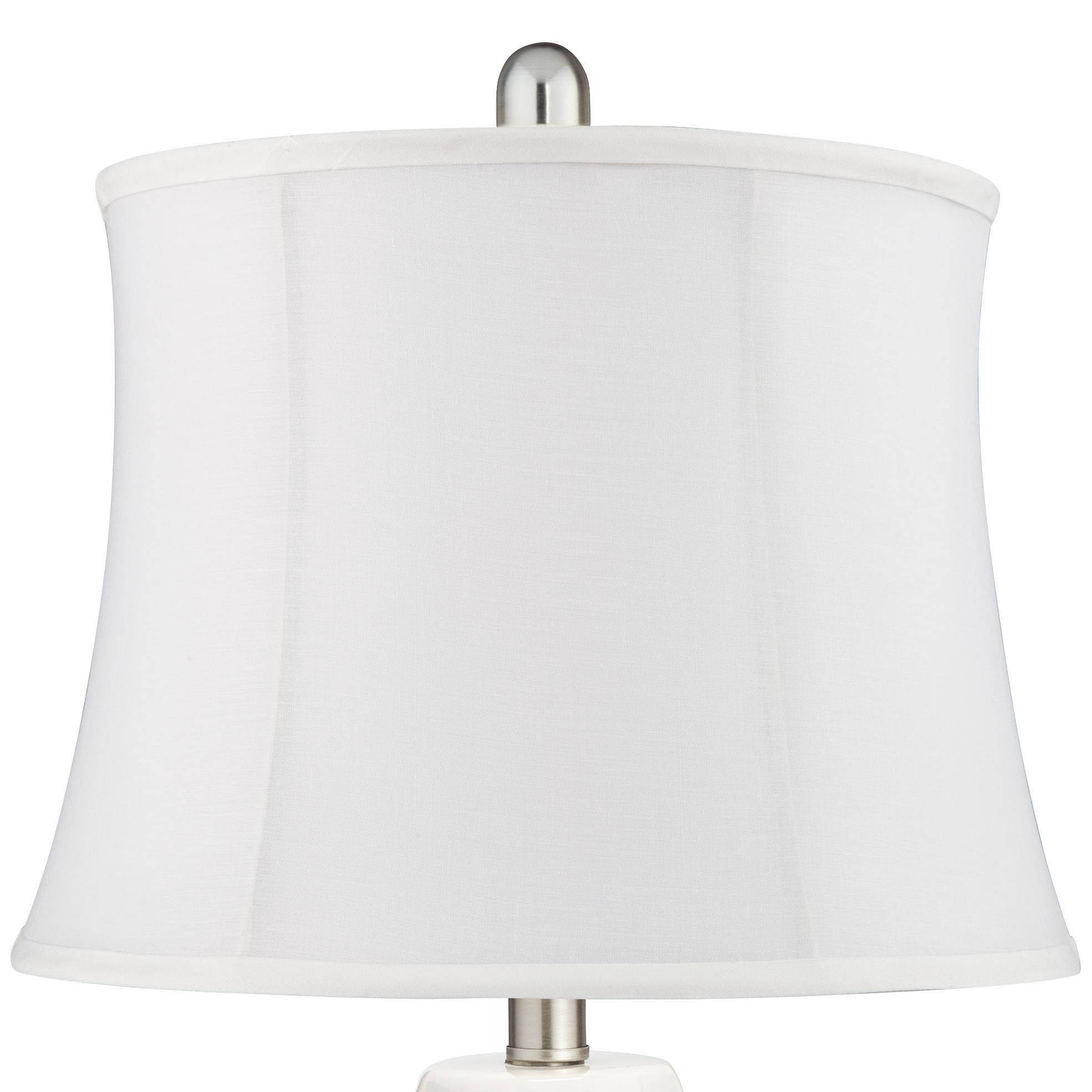 Image 2 Galicia 24 1/2" Scalloped Ceramic White LED Table Lamps Set of 2 more views