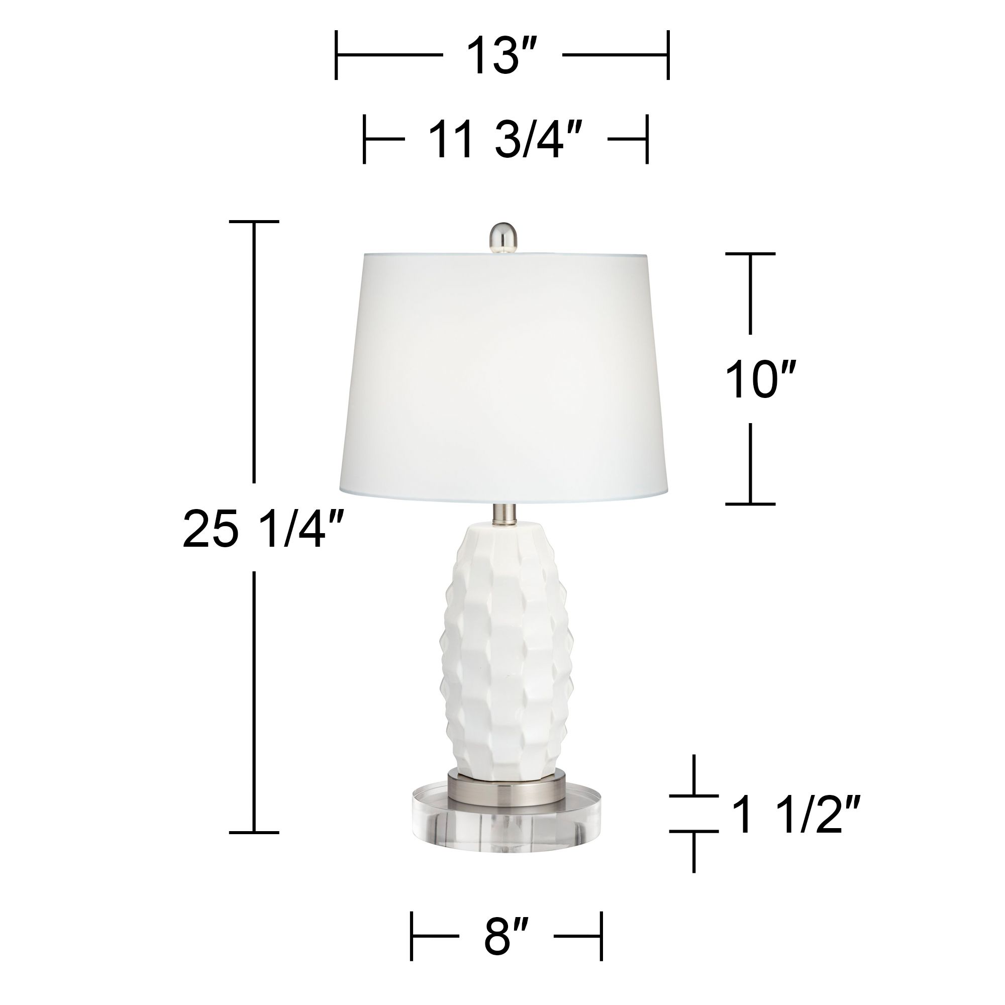 Image 6 Galicia 25 1/4" White Lamps Set of 2 with Round Riser and Dimmer more views
