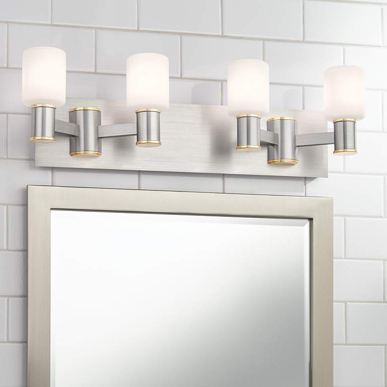 Image 1 Galina 24" Wide Polished Aluminum 4-Light LED Bath Light