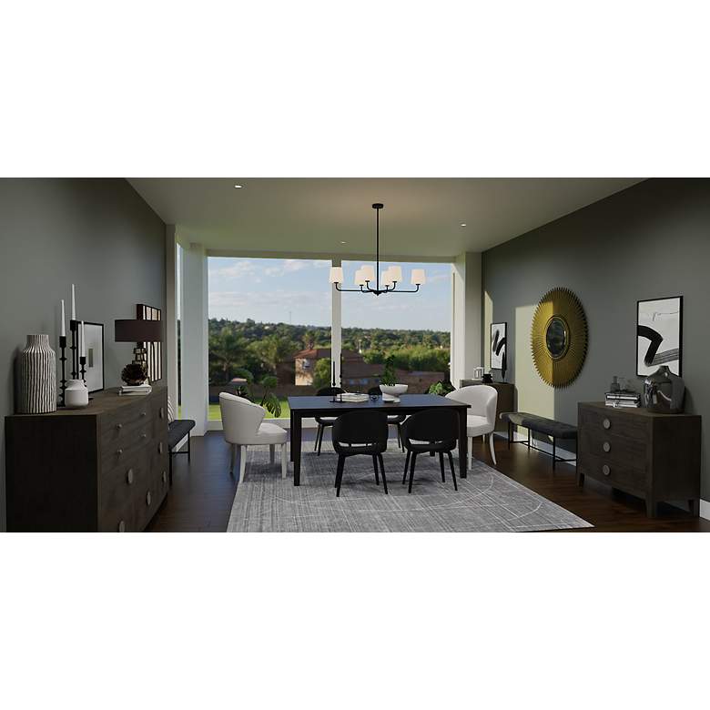 Image 3 Gallagher 6-Light Matte Black Island Light more views