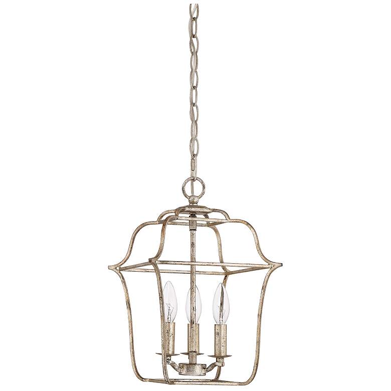 Image 2 Gallery 10" Wide Century Silver Leaf 3-Light Mini Chandelier more views