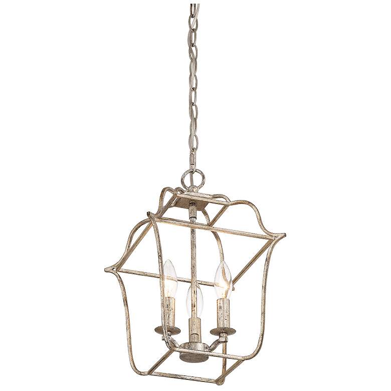 Image 3 Gallery 10" Wide Century Silver Leaf 3-Light Mini Chandelier more views