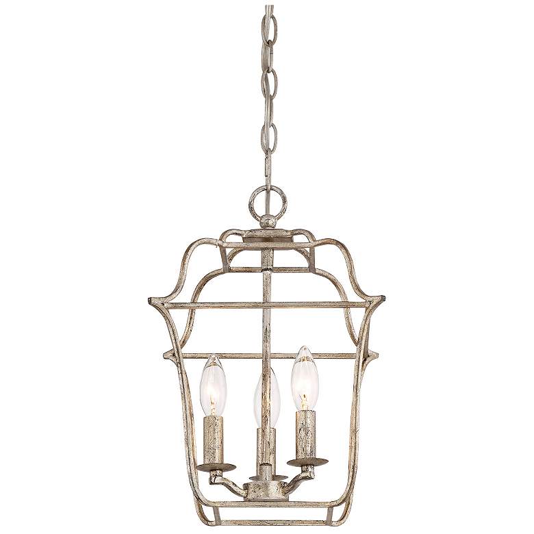 Image 4 Gallery 10" Wide Century Silver Leaf 3-Light Mini Chandelier more views