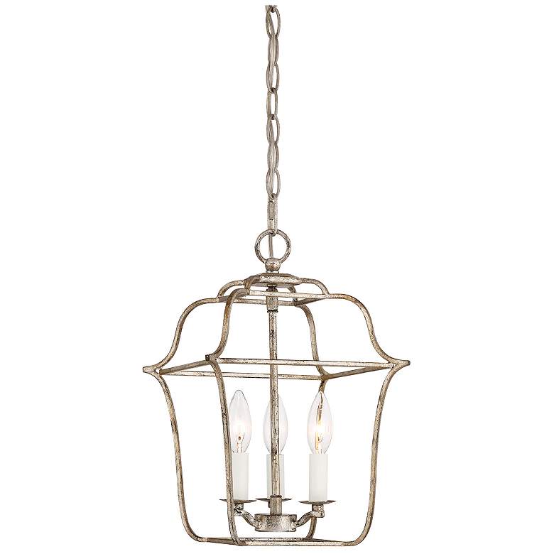Image 5 Gallery 10" Wide Century Silver Leaf 3-Light Mini Chandelier more views