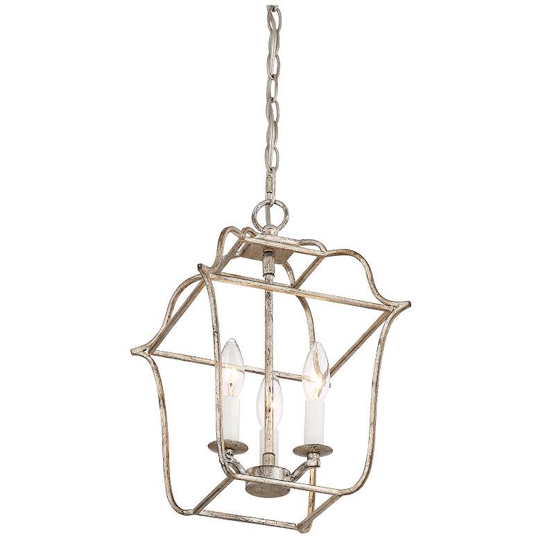 Image 6 Gallery 10" Wide Century Silver Leaf 3-Light Mini Chandelier more views
