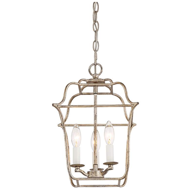 Image 7 Gallery 10" Wide Century Silver Leaf 3-Light Mini Chandelier more views