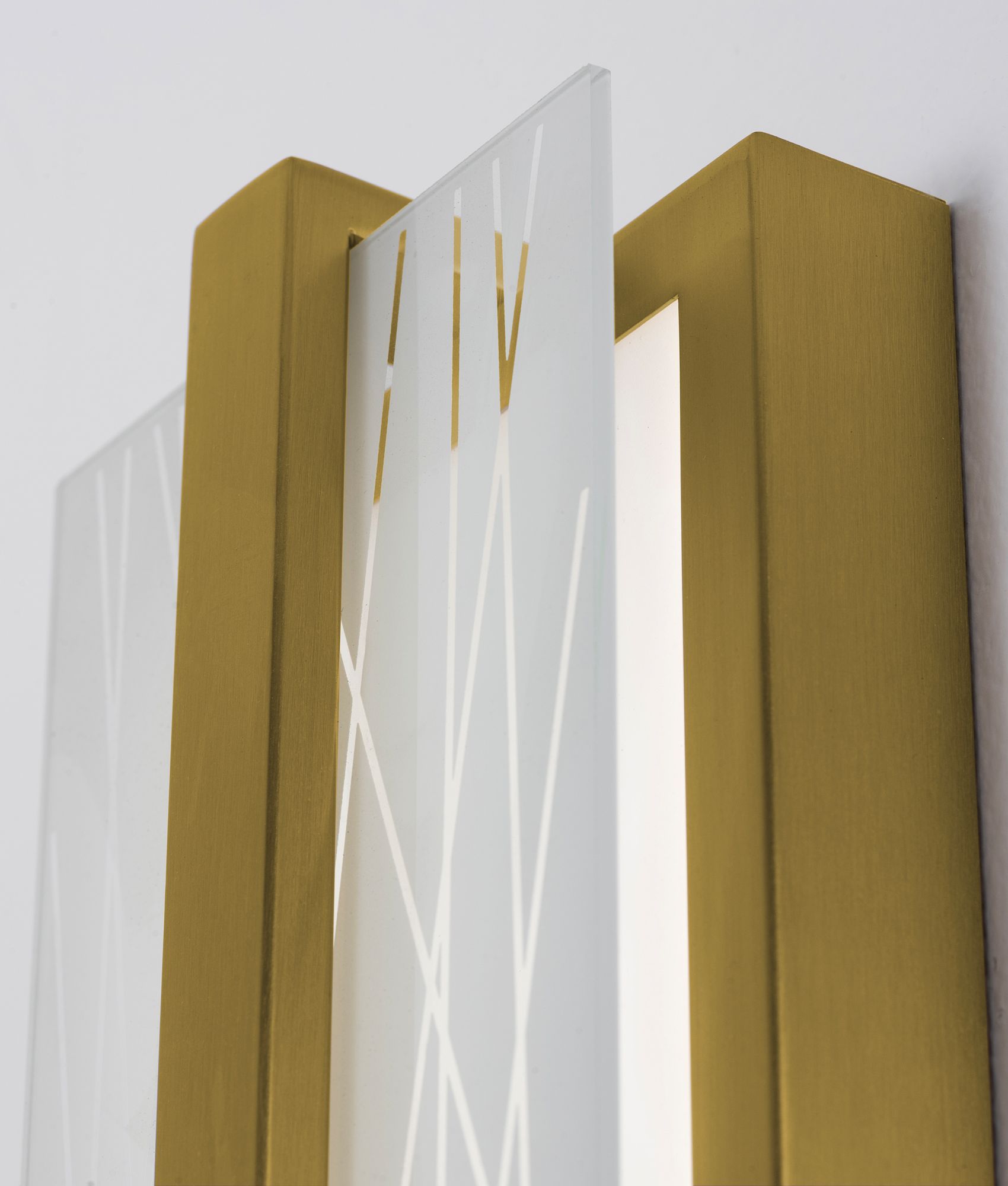 Image 5 Gallery 14"H Antique Brass LED Wall Sconce w/ Frosted Clear Acrylic Shade more views