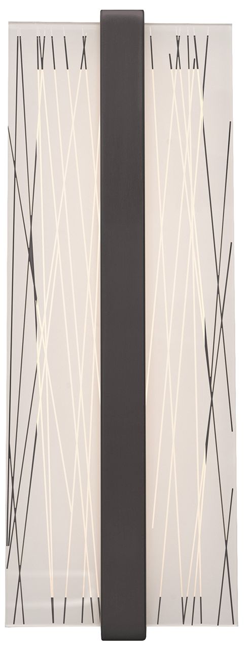 Image 3 Gallery 14" High Black LED Wall Sconce with Frosted Clear Glass Shade more views