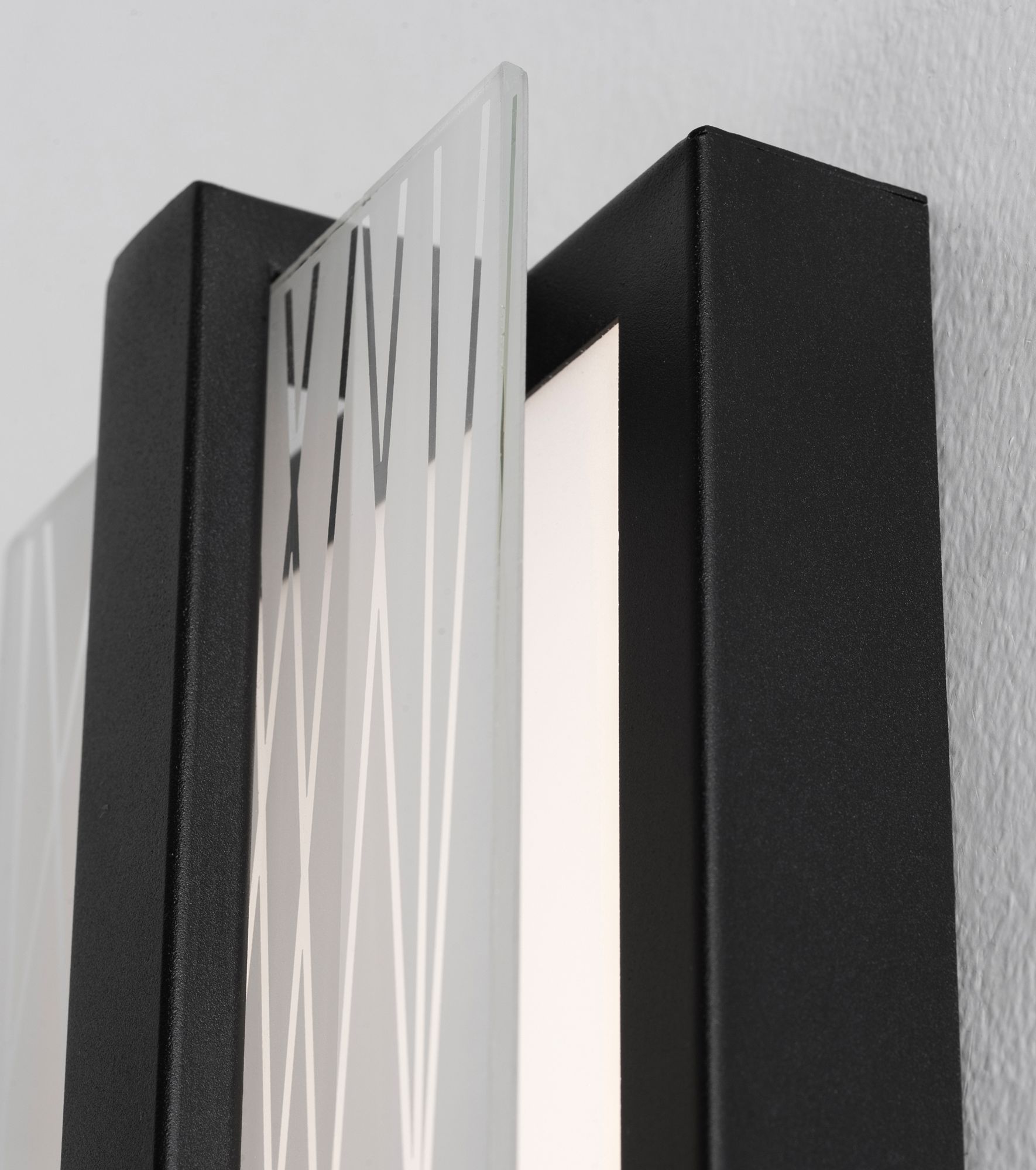 Image 5 Gallery 14" High Black LED Wall Sconce with Frosted Clear Glass Shade more views