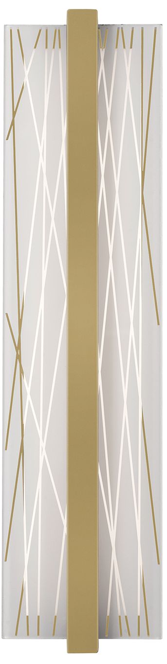 Image 3 Gallery 20"H Antique Brass LED Wall Sconce w/ Frosted Clear Acrylic Shade more views
