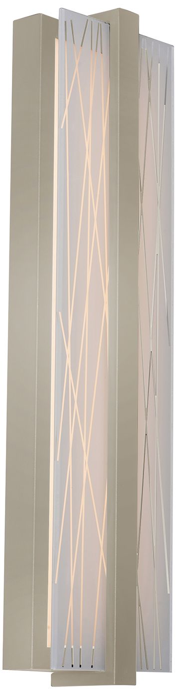 Image 2 Gallery 20"H Satin Nickel LED Wall Sconce w/ Frosted Clear Acrylic Shade