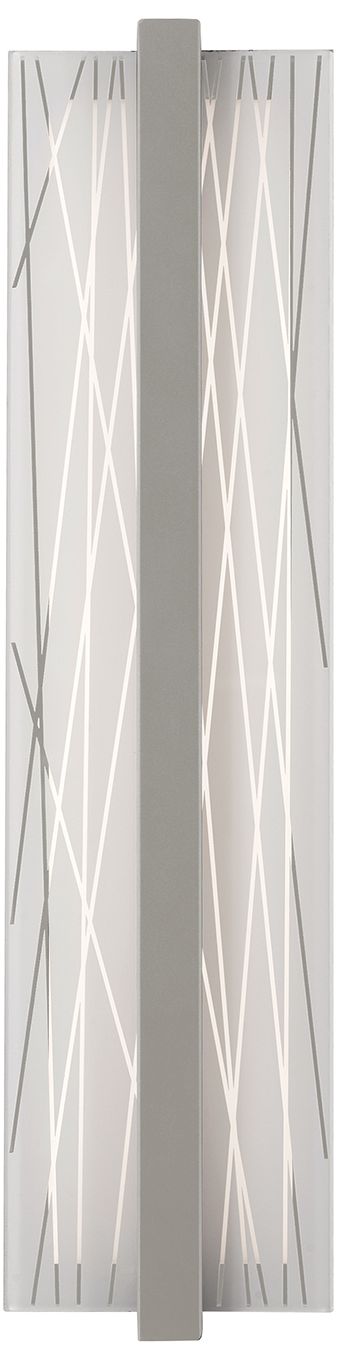 Image 3 Gallery 20"H Satin Nickel LED Wall Sconce w/ Frosted Clear Acrylic Shade more views