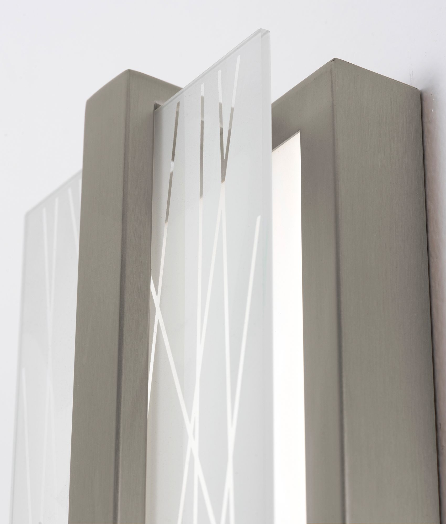 Image 5 Gallery 20"H Satin Nickel LED Wall Sconce w/ Frosted Clear Acrylic Shade more views