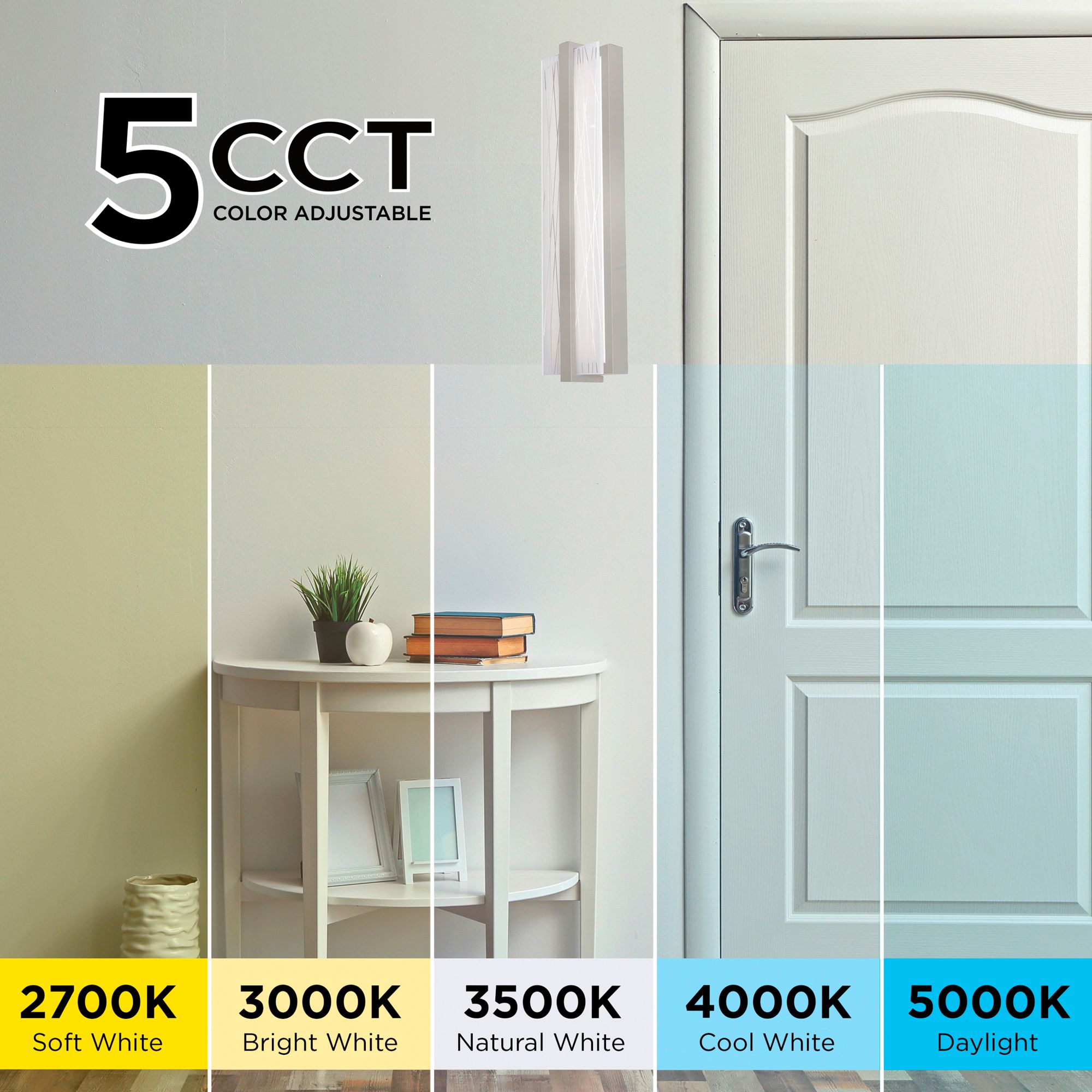 Image 6 Gallery 20"H Satin Nickel LED Wall Sconce w/ Frosted Clear Acrylic Shade more views