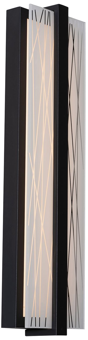 Gallery 20" High Black LED Wall Sconce with Frosted Clear Acrylic Shade