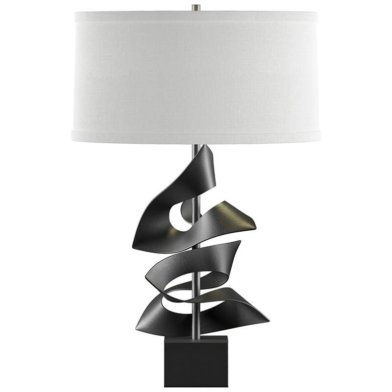 Image 1 Gallery 24.7" High Black Twofold Table Lamp With Natural Anna Shade