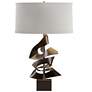 Gallery 24.7" High Bronze Twofold Table Lamp With Flax Shade