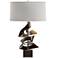 Gallery 24.7" High Bronze Twofold Table Lamp With Flax Shade
