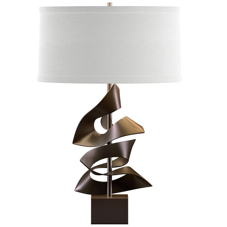 Image 1 Gallery 24.7" High Bronze Twofold Table Lamp With Natural Anna Shade