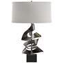 Gallery 24.7" High Dark Smoke Twofold Table Lamp With Flax Shade